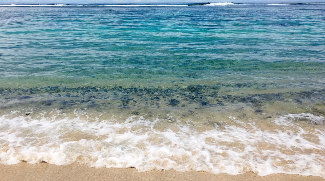 Beautiful Samoan beaches! 💙 photo taken at Fao Fao beach fales - an awesome place for backpackers to stay! They were so friendly :) #samoa #beach #blue