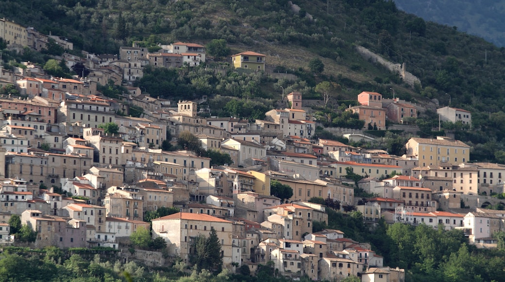 Alvito, Italy - June 8, 2017: Panorama on the houses of Alvito in the province of Frosinone in the Comino Valley