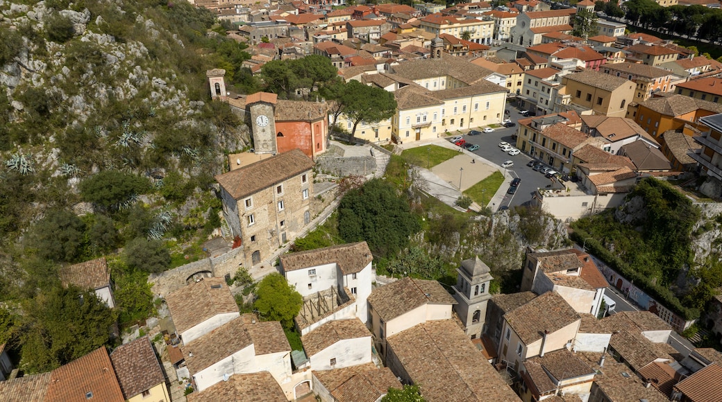 Aerial view of the church of Sant' Antonio, a religious building in Sora, a town in Lazio, Italy, in the province of Frosinone.