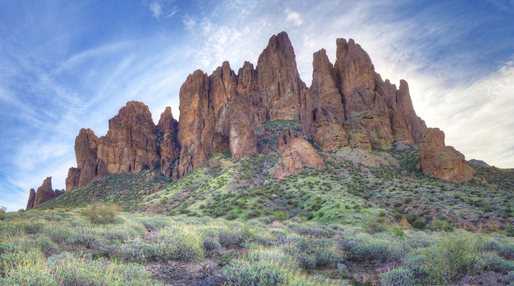 Panorama view of the Superstition Mountains in Arizona, United States