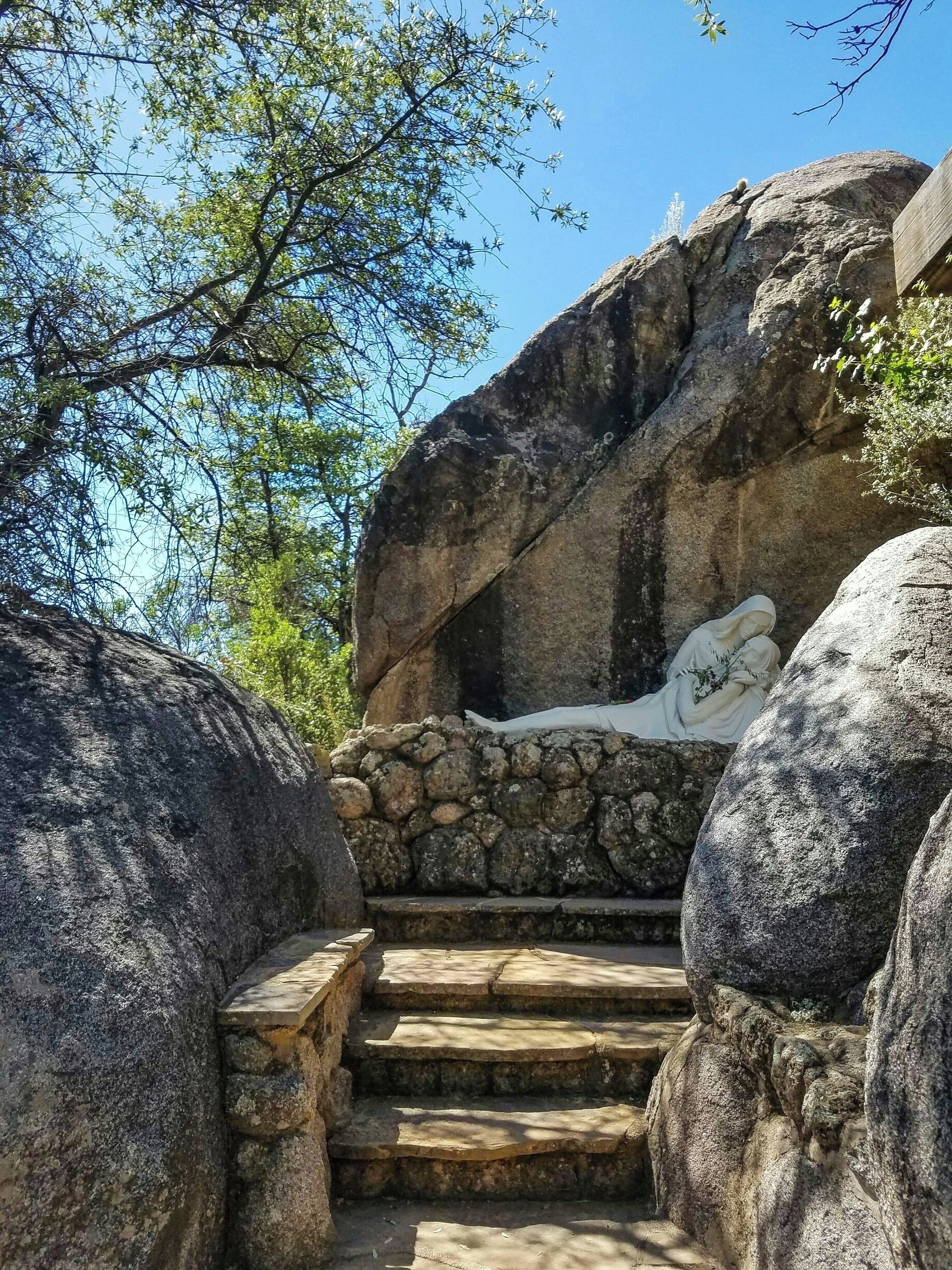 In the tiny town of Yarnell Arizona,  I stumbled upon the Shrine of St Joseph among the boulder landscape.  Climbing the stone steps takes you to numerous statues that tell the story of Christ.