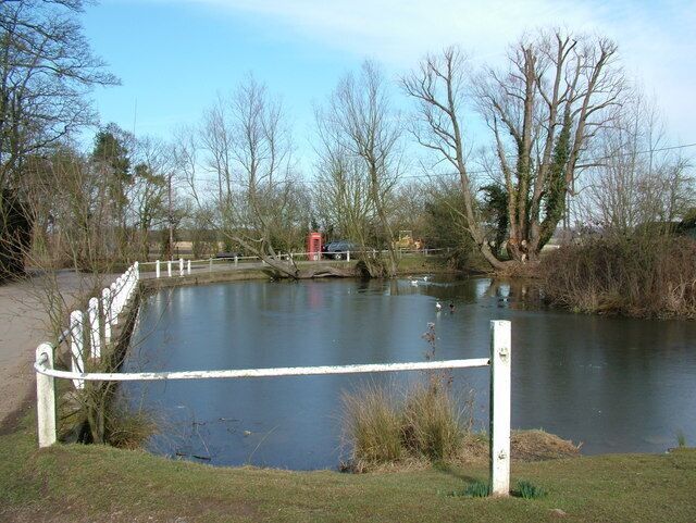 The Pond at Chapmore End. The Village Duck Pond next to The Woodman Pub Chapmore End Near Ware