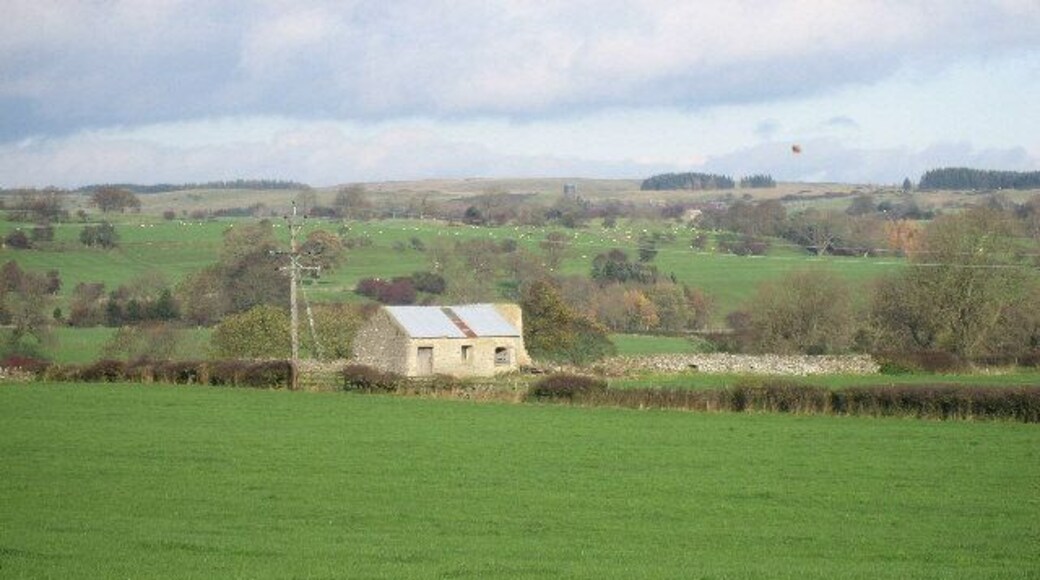 Countryside With Barn Seen from the road to South Dyke Farm.