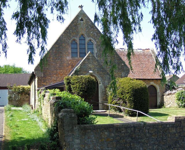 Galhampton Church, Somerset, seen from the east. Built in 1877 as a non-conformist chapel; now shared between the United Reformed Church and the Church of England