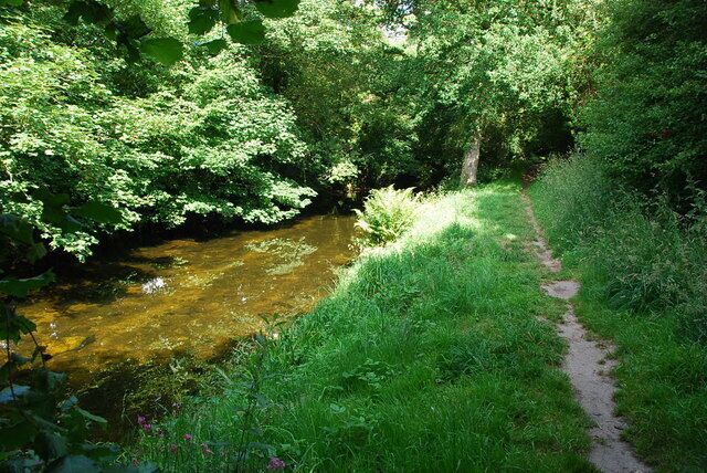 River Erme An opening in the tree canopy made this lovely sunny spot.The Footpath is part of the Erme Plym trail.