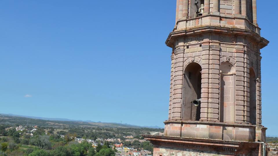 Cathedral Bell Tower Over Teocaltiche