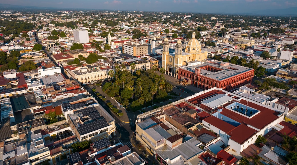 Aerial view of Central Garden at Colima, Colima. México.