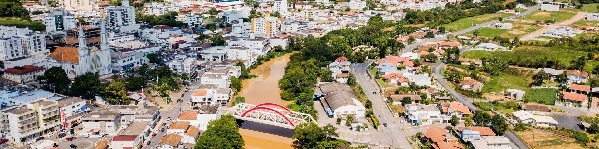 Ituporanga, aerial view of the city center of Ituporanga, Santa Catarina