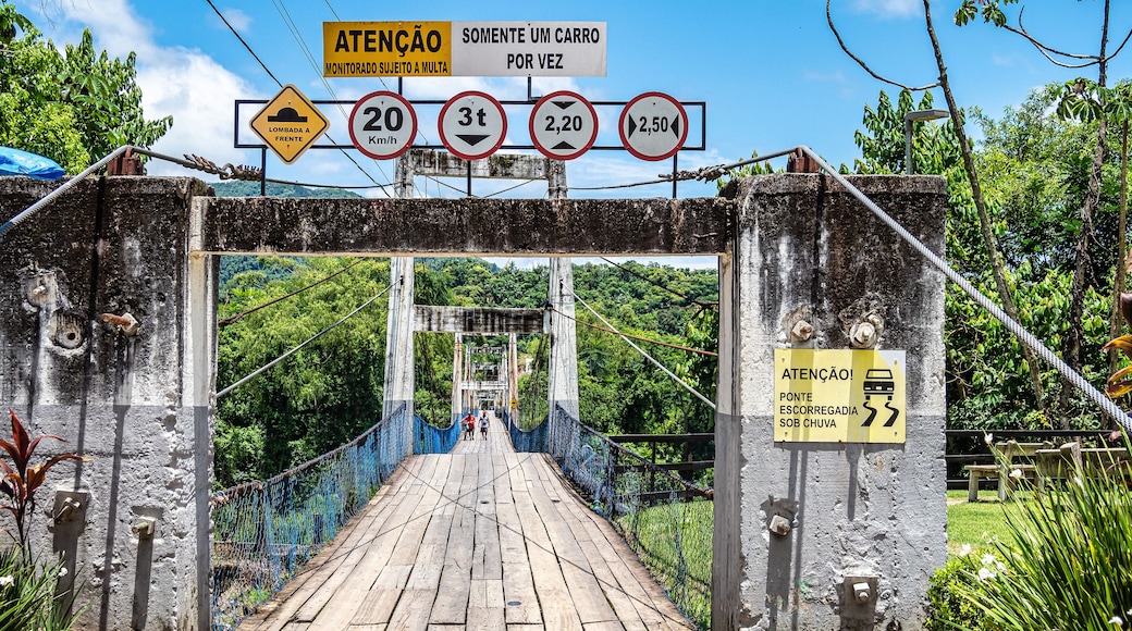Bridge over a river in Apiuna in Santa Catarina, Brazil