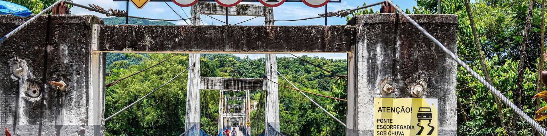 Bridge over a river in Apiuna in Santa Catarina, Brazil