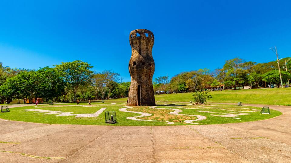 statue in the park of palace in the city in Campo Grande City in Mato Grosso do Sul Brazil