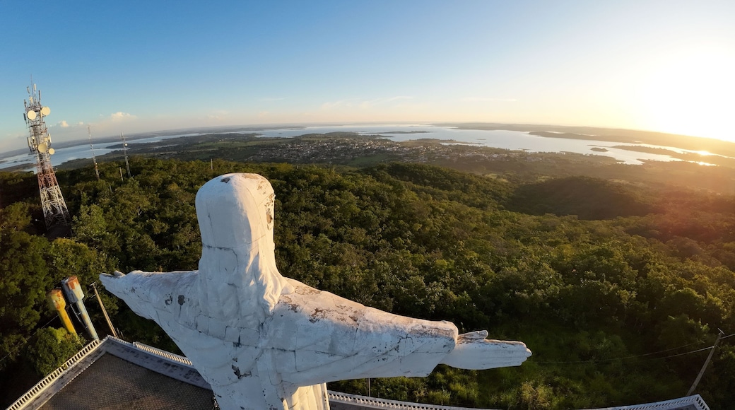 Aerial view of the iconic Jesus Christ statue, located in Tres Ranchos, Brazil