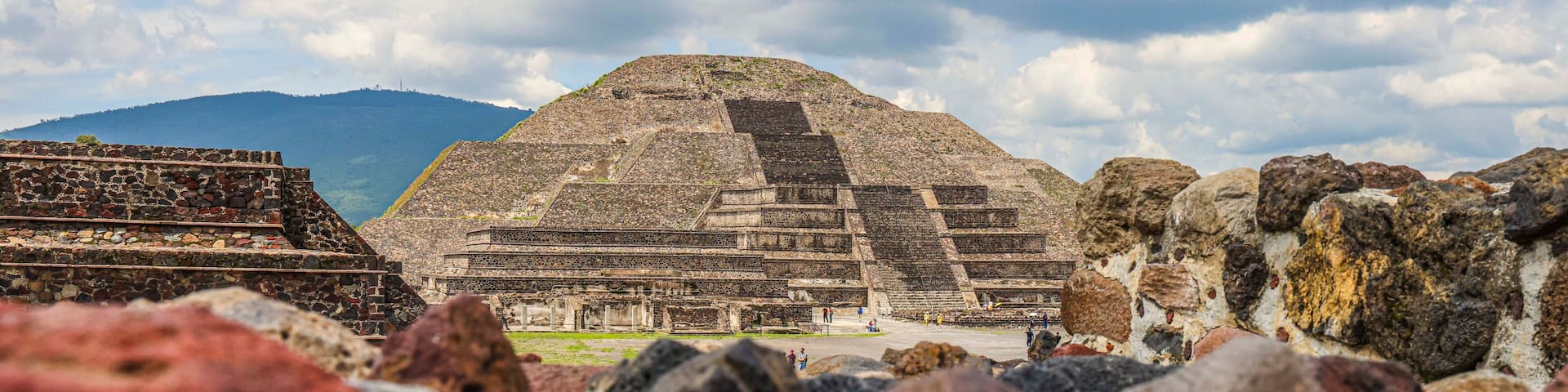 Pyramid of the Moon in San Martin de las Pirámides in the archaeological zone of Teotihuacán Mexico, the city