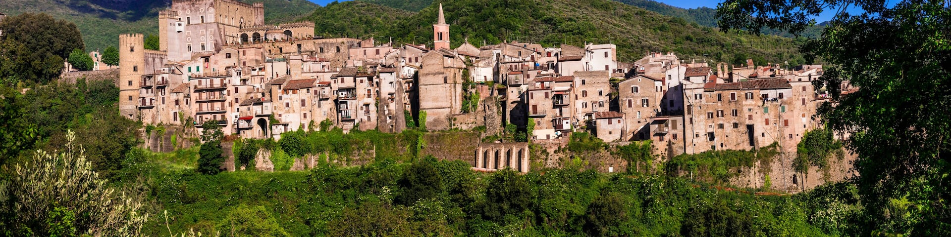 scenic traditional medieval villages and castles of Italy - beautiful town San Gregorio da Sassola, Lazio region