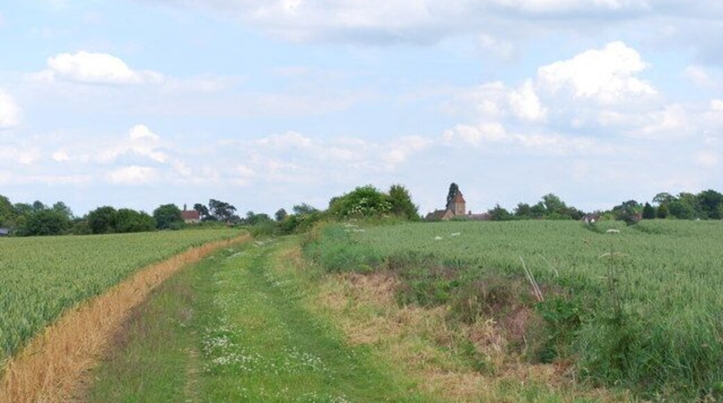 Looking back towards Holwell You can just make out the church tower in Holwell