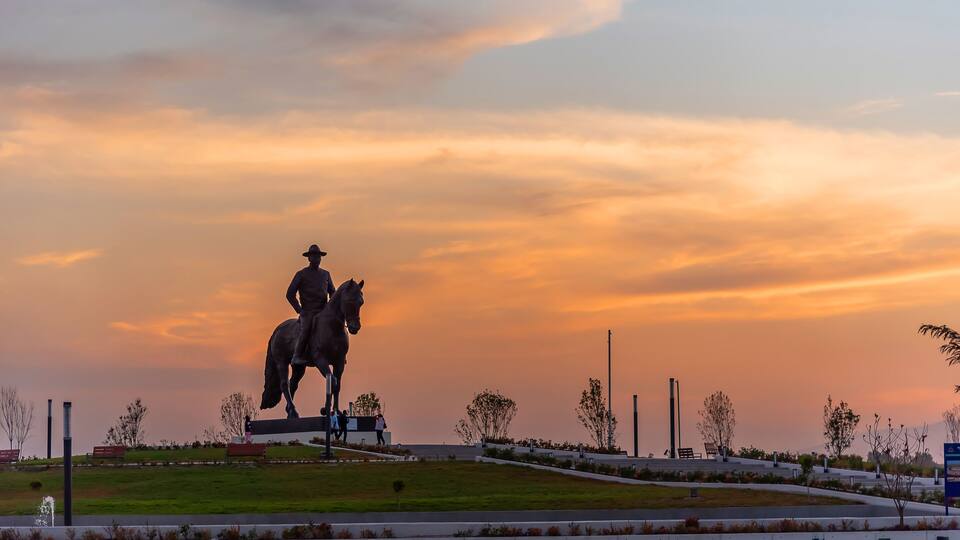 Felipe Angeles Statue - sunset at AIFA International Airport