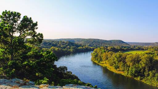 Sunset over the White River in City Rock, Arkansas