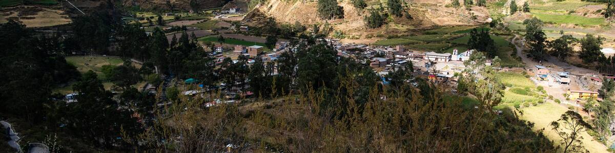 Panoramic view of Obrajillo town, near to Canta, Lima, Peru.