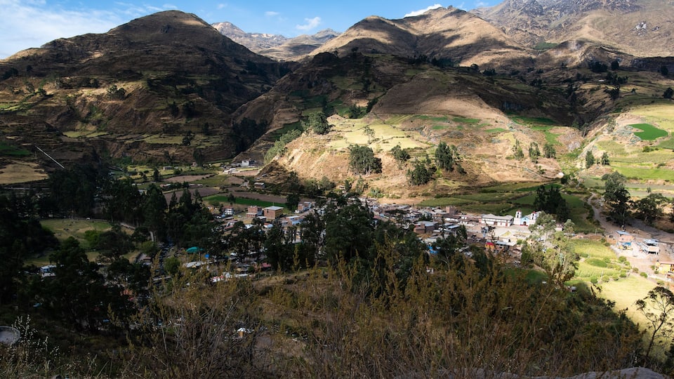 Panoramic view of Obrajillo town, near to Canta, Lima, Peru.