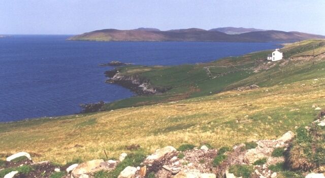 West Burrafirth. The island offshore is Papa Little.