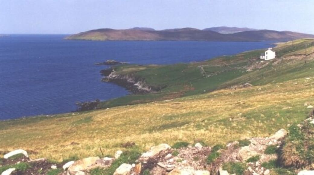 West Burrafirth. The island offshore is Papa Little.