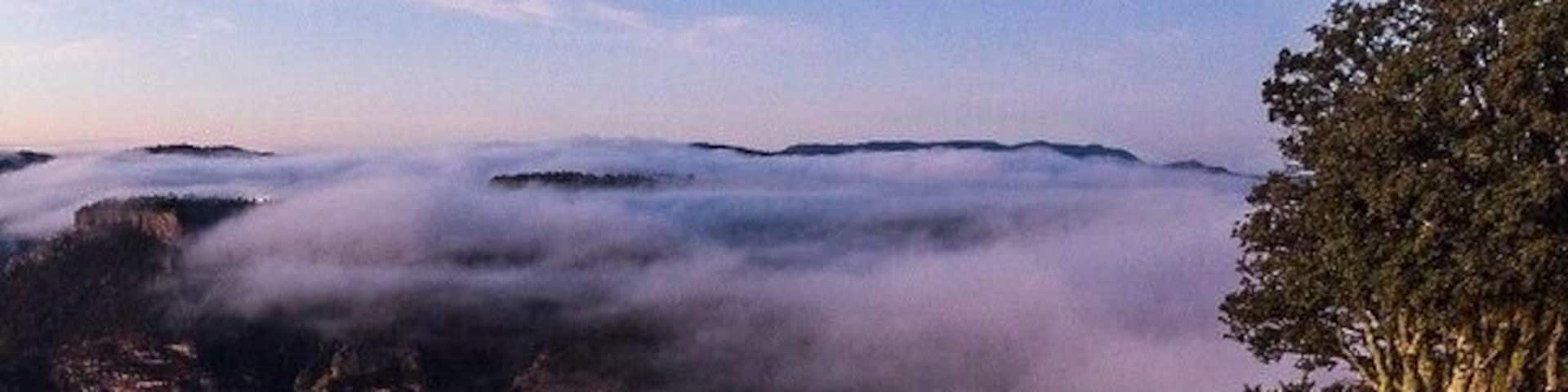 Sunrise over Copper Canyon in Divisadero. #coppercanyon #canyon #travel #twohobos #welovemexico #mexico #travelmexico #sunrise #cliffs #divisadero #ElChepe #traveltheworld #exploretheworld #adventure #campingonacliff #camping #TroveOn