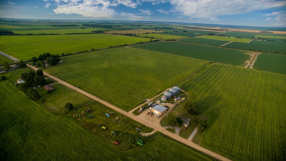 Aerial Shot of Farm