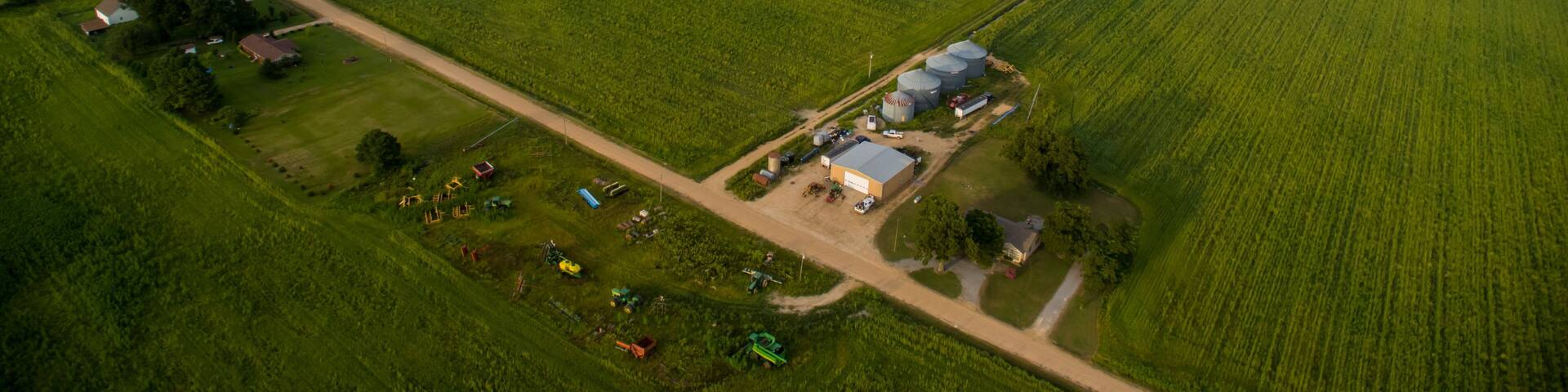 Aerial Shot of Farm