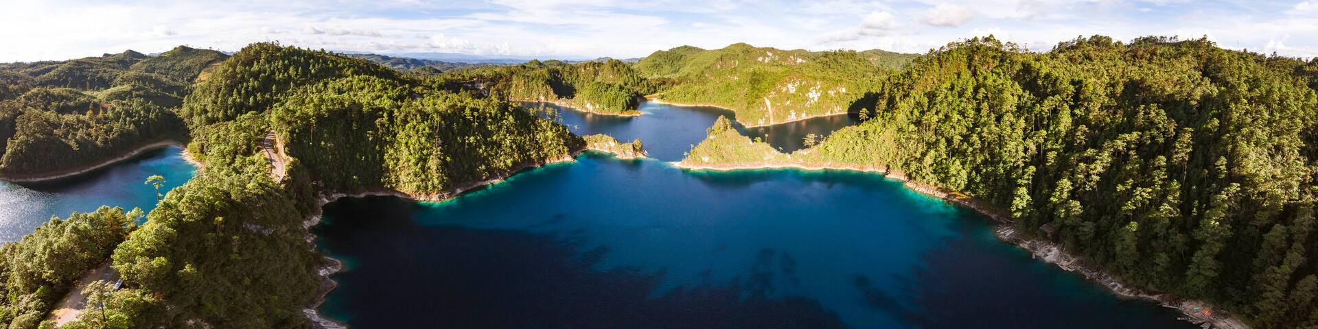 Vista panoramica en parque nacional lagunas de montebello