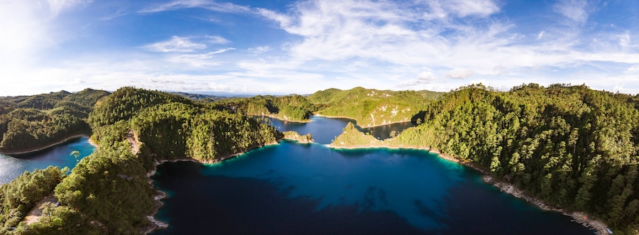 Vista panoramica en parque nacional lagunas de montebello
