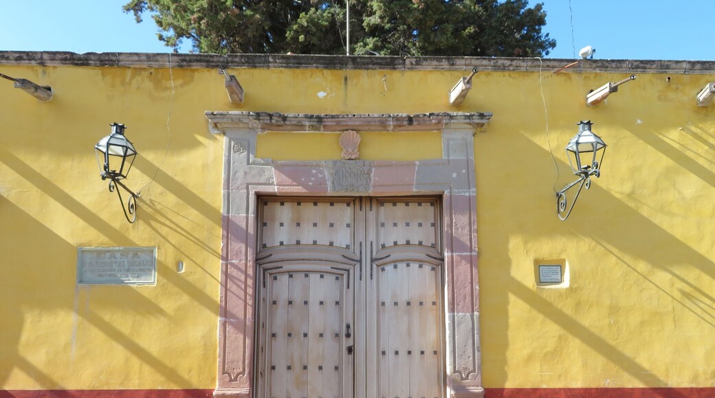 entrance to the old colonial mexican building, Independence museum, Dolores Hidalgo