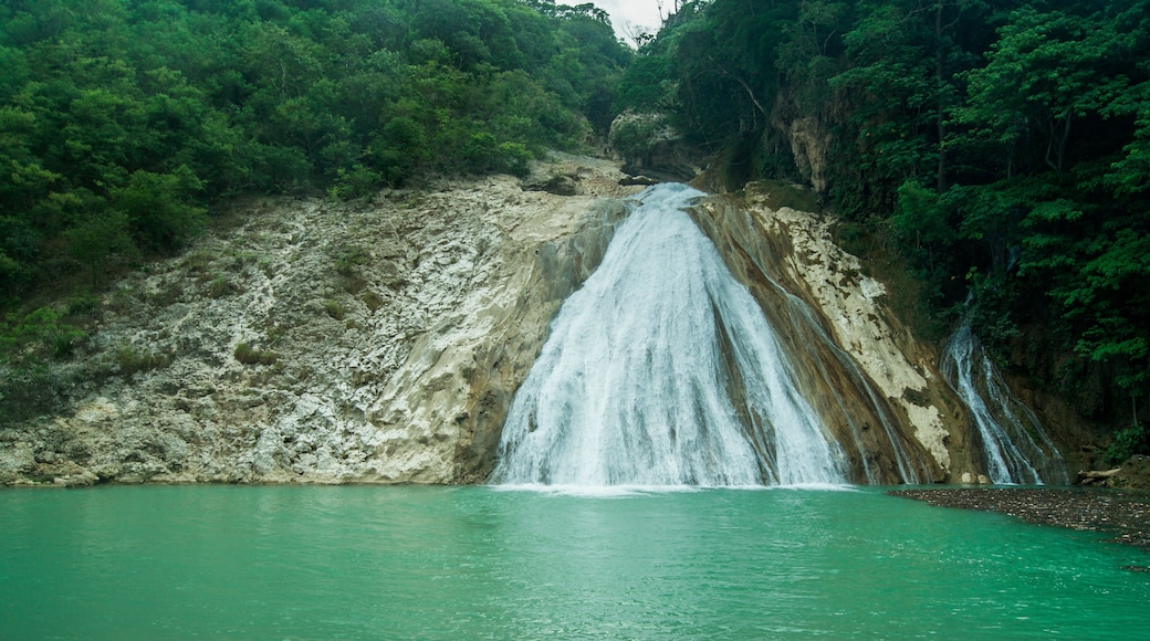 Bassin Zim, Haiti (Hinche) waterfall on a lake