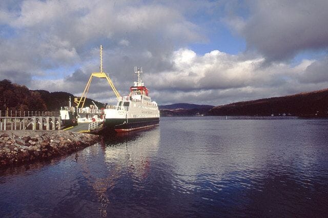 Lochaline ferry terminal Looking into Lochaline