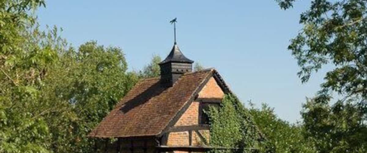 Dovecote in Eldersfield Red brick timber-framed dovecote and village pond is situated opposite the church. For more information on Eldersfield see: http://www.british-history.ac.uk/report.asp?compid=42860