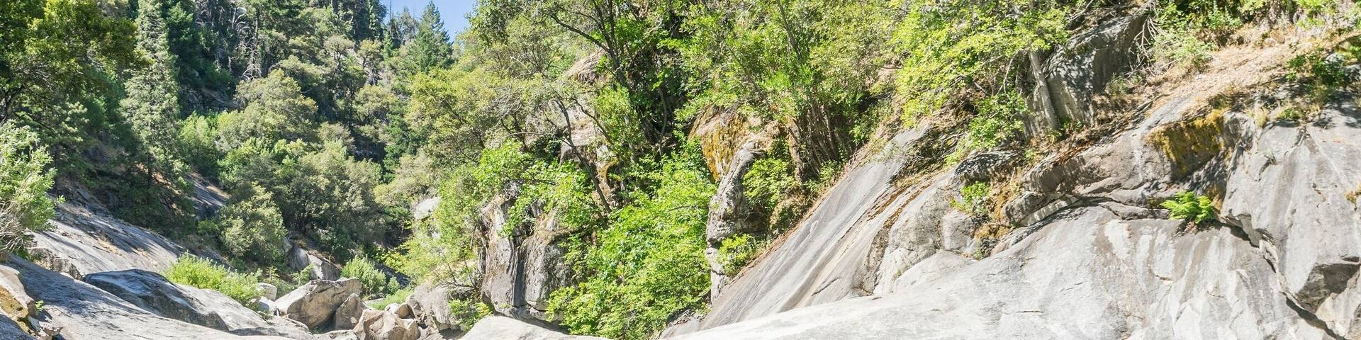 A nice swimming hole that features a natural waterslide and cliff jumping.