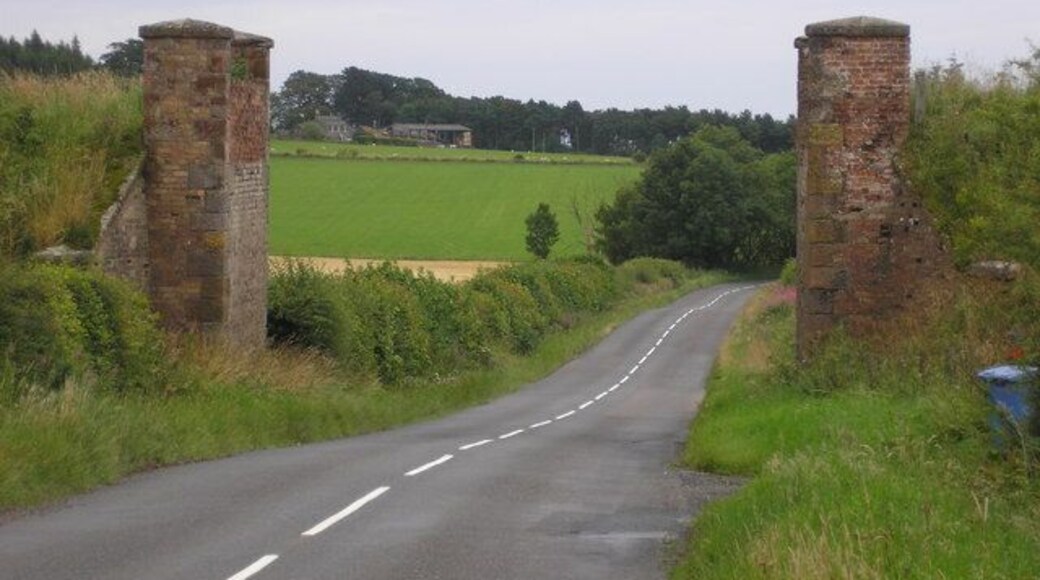 Dismantled railway bridge The view of all that remains of the railway bridge which crosses the B941.