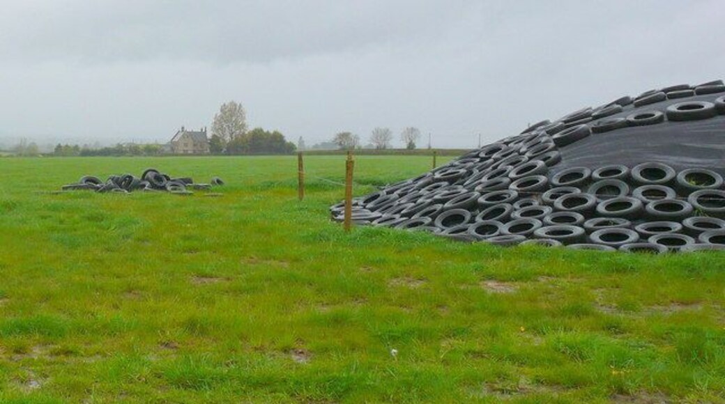 Silage Clamp, near to Lillington, Dorset, Great Britain. In the middle of a field just off the Sherborne to Thornford road with the large house at Lake Farm (in the next grid square) in the distance