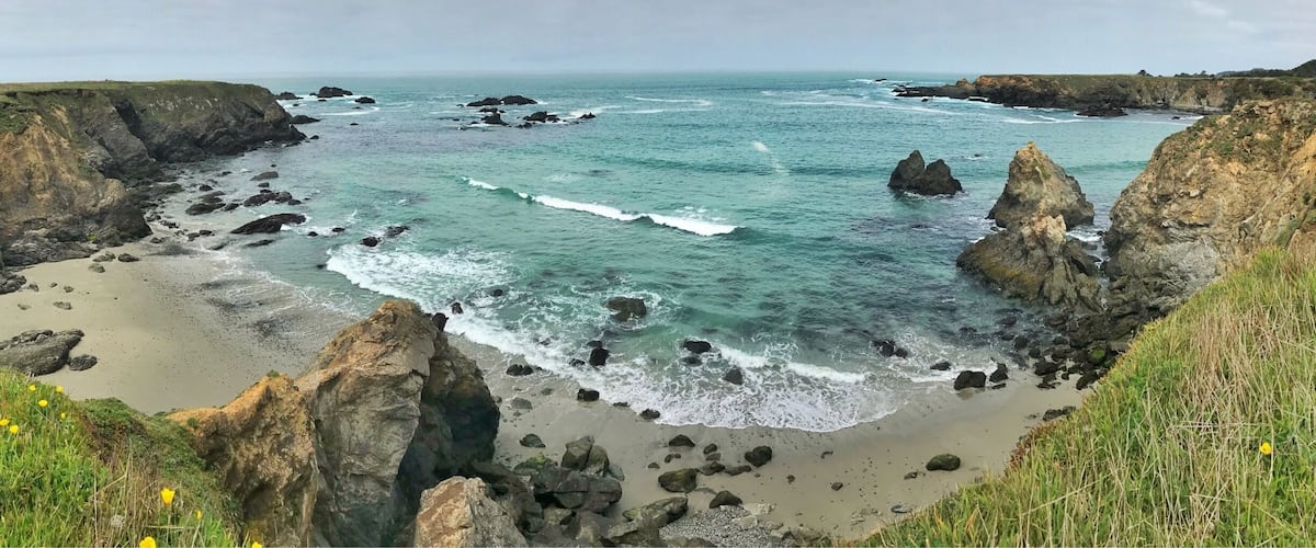 One of the 2 beaches you can spot on this short walk in Jug Handle. Easily some of the best views I’ve seen on the north coast of California! #fortbragg
