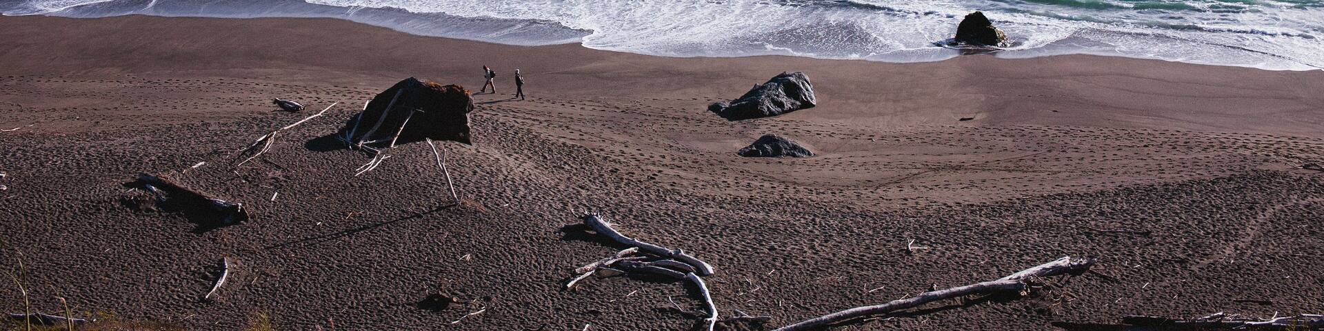 beach walkers in California north coast