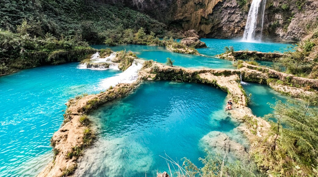 The beautiful El Salto del Meco waterfall, Huasteca Potosina, San Luis Potosi, Mexico