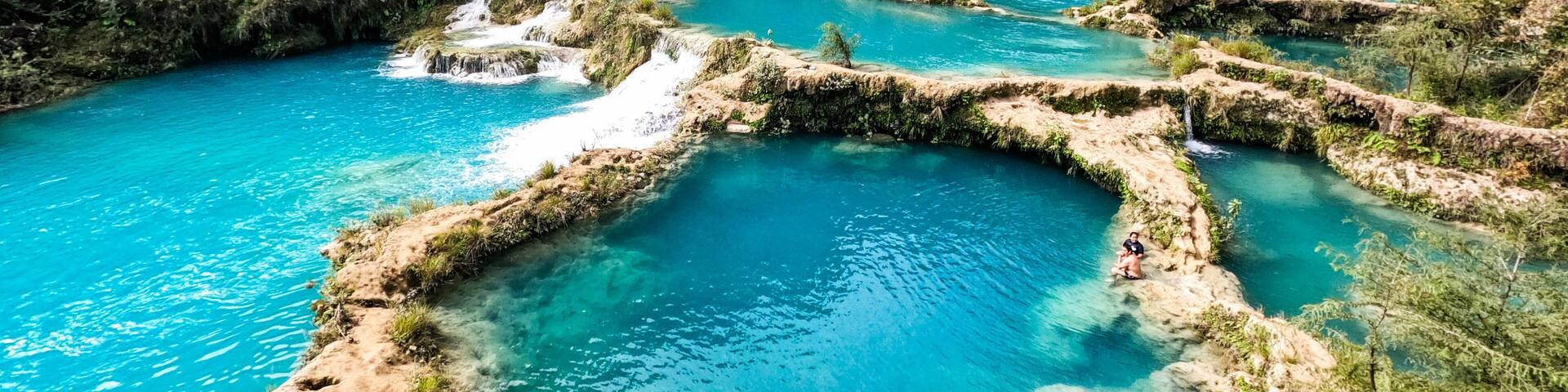 The beautiful El Salto del Meco waterfall, Huasteca Potosina, San Luis Potosi, Mexico