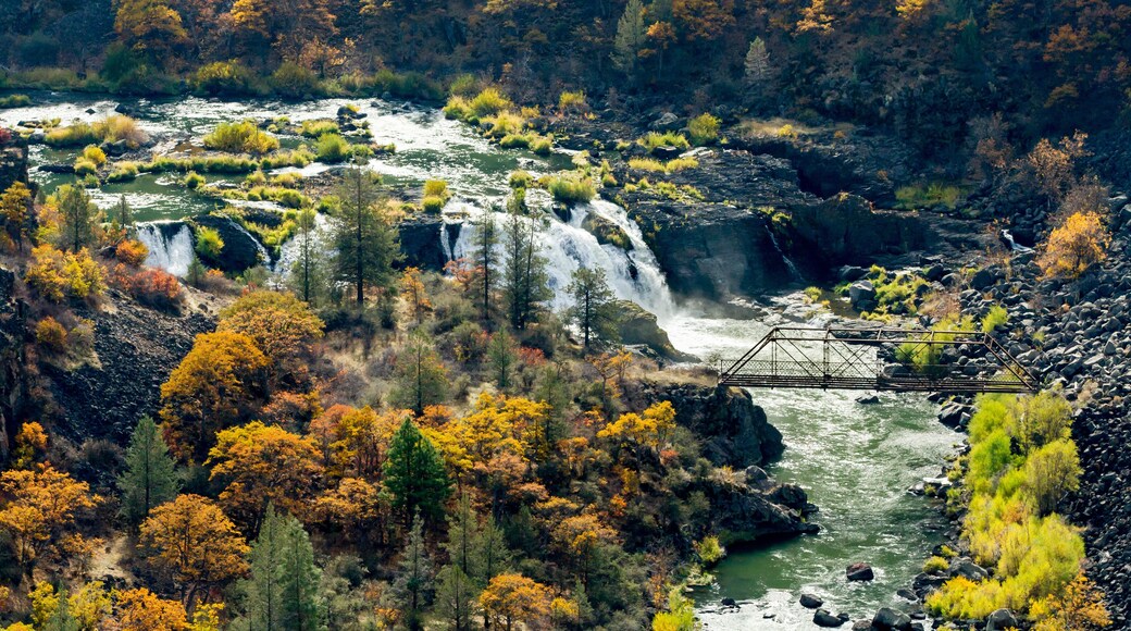 Autumn explodes at Pit River Falls. Fall River Mills, California, USA
