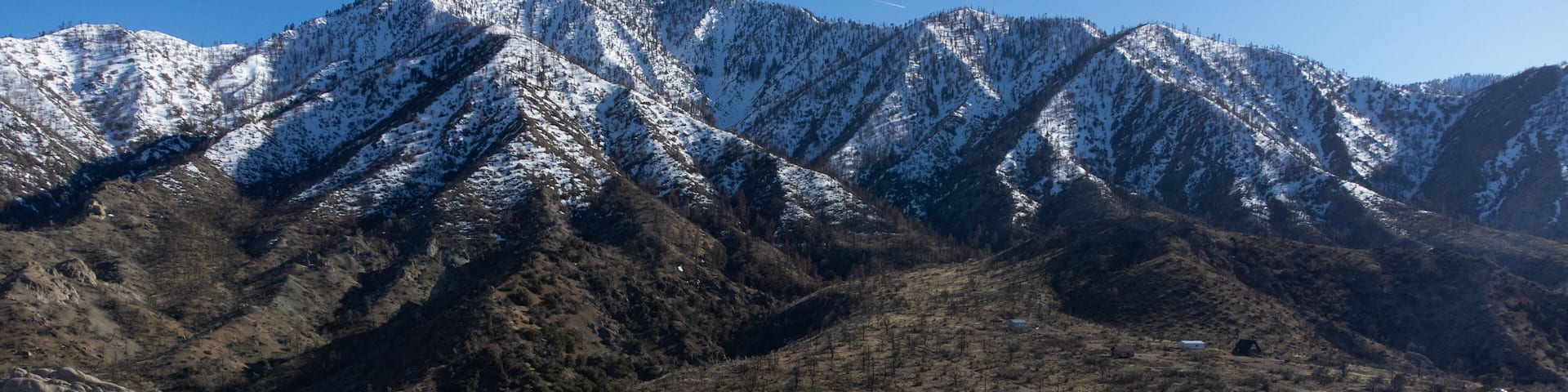 Snow in San Gabriel Mountains near Pearblossom, Los Angeles County