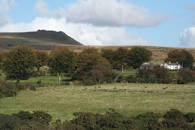 Lydford: towards Nat Tor With Higher Willsworthy Farm to the right