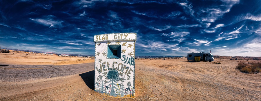 Entrance to Slab City panorama