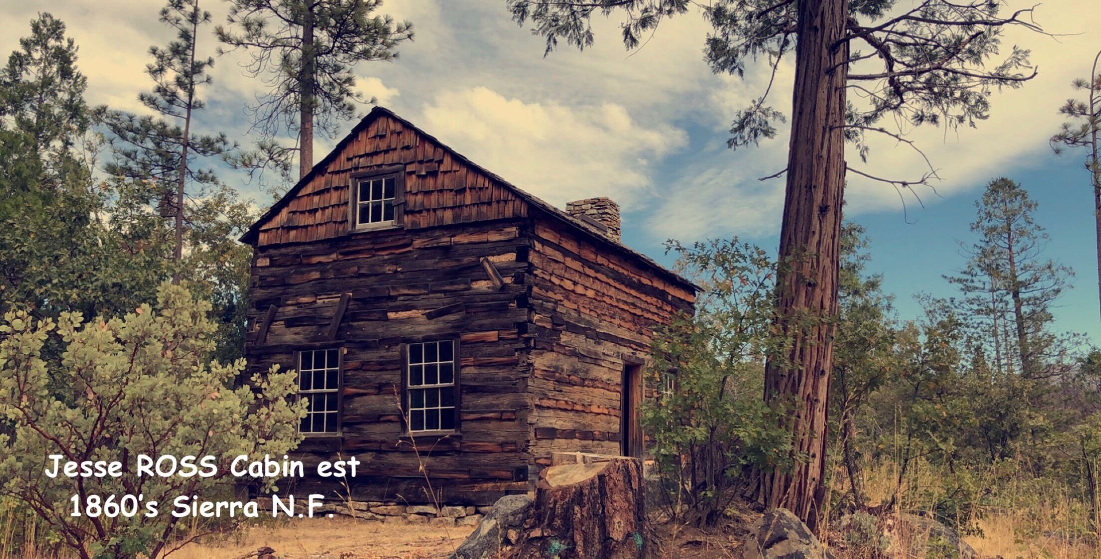 #jesserosscabin #historic #logcabin #est1860s #sierravistascenicbypass #sierranationalforest #sierramountains #highelevation #nature