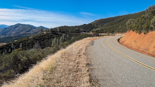 Panorama of Platina Road and the surrounding countryside near Beegum, California, USA
