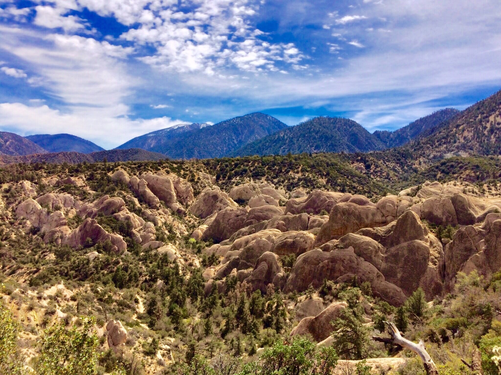 This jumbled rock formation called the Devils Punchbowl is created by tectonic plate activity on the San Andreas Fault just north of Los Angeles.  Easy 1.1 mile hike takes you down into the bowl and you're actually standing on the fault itself.