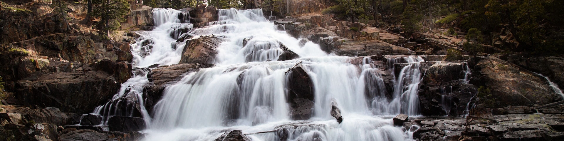 Lower Glen Alpine Falls in Eldorado County, California USA, near Lake Tahoe.