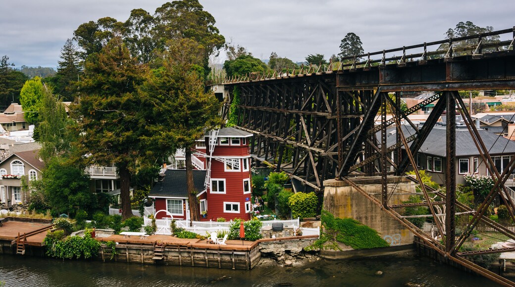 Railroad bridge over Soquel Creek in Capitola, California.
